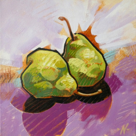 Two Pears in Paint